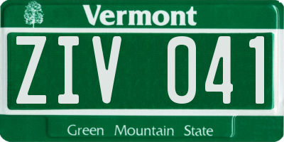 VT license plate ZIV041