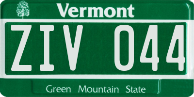VT license plate ZIV044