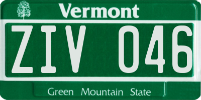 VT license plate ZIV046