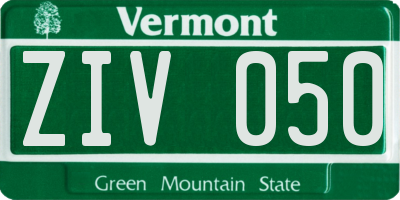 VT license plate ZIV050