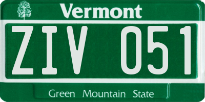 VT license plate ZIV051