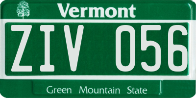 VT license plate ZIV056