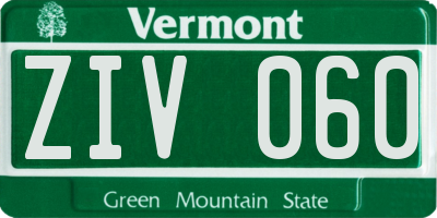 VT license plate ZIV060