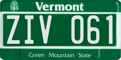 VT license plate ZIV061