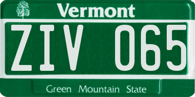 VT license plate ZIV065