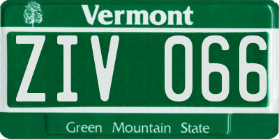 VT license plate ZIV066