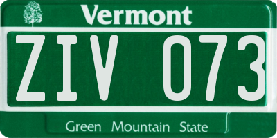 VT license plate ZIV073