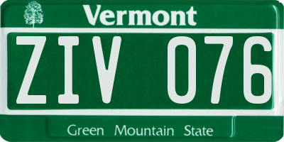 VT license plate ZIV076