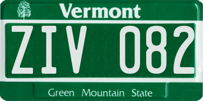 VT license plate ZIV082
