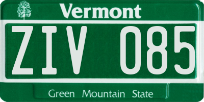 VT license plate ZIV085