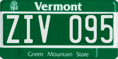 VT license plate ZIV095