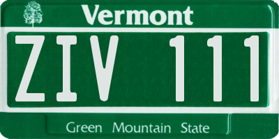 VT license plate ZIV111