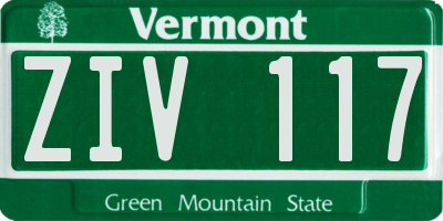 VT license plate ZIV117