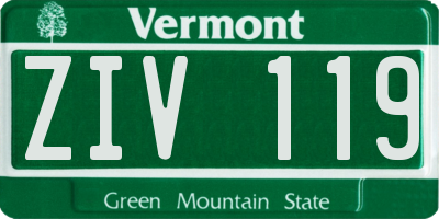 VT license plate ZIV119