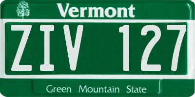 VT license plate ZIV127