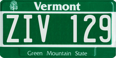 VT license plate ZIV129