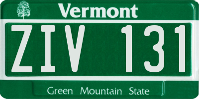 VT license plate ZIV131