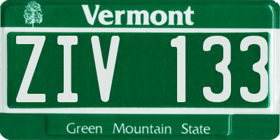 VT license plate ZIV133