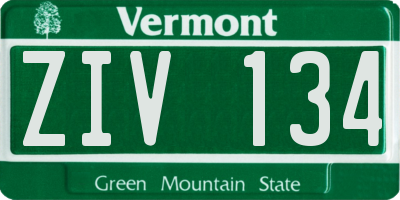 VT license plate ZIV134