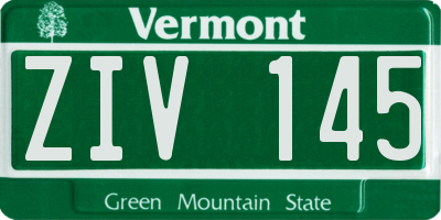 VT license plate ZIV145