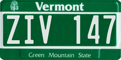 VT license plate ZIV147