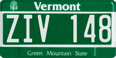 VT license plate ZIV148