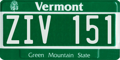 VT license plate ZIV151