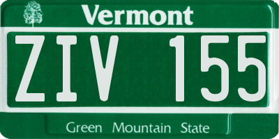 VT license plate ZIV155