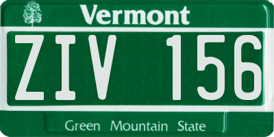 VT license plate ZIV156