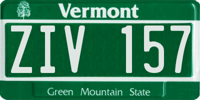 VT license plate ZIV157