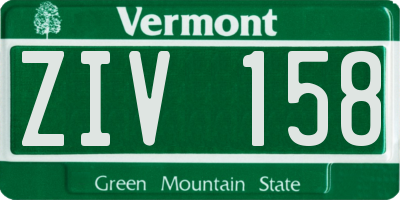 VT license plate ZIV158