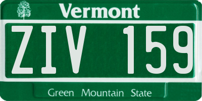 VT license plate ZIV159