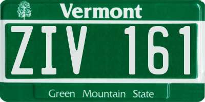 VT license plate ZIV161
