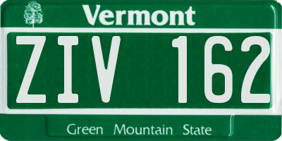VT license plate ZIV162