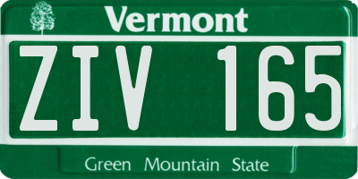 VT license plate ZIV165
