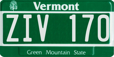 VT license plate ZIV170