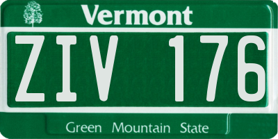 VT license plate ZIV176
