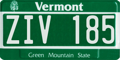 VT license plate ZIV185