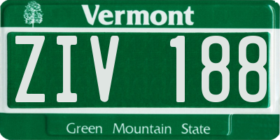 VT license plate ZIV188