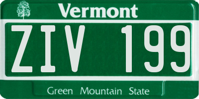 VT license plate ZIV199