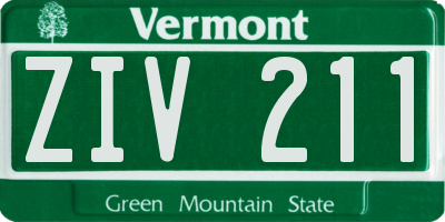 VT license plate ZIV211