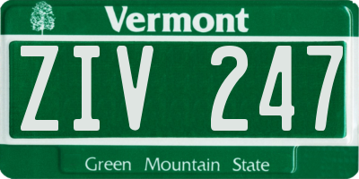 VT license plate ZIV247