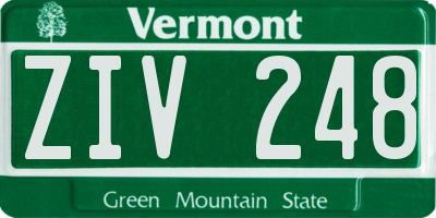 VT license plate ZIV248