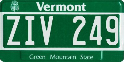VT license plate ZIV249