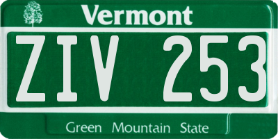 VT license plate ZIV253