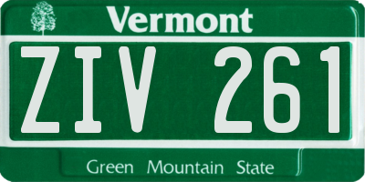 VT license plate ZIV261