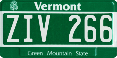 VT license plate ZIV266