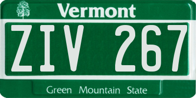 VT license plate ZIV267