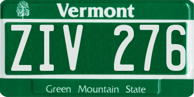 VT license plate ZIV276