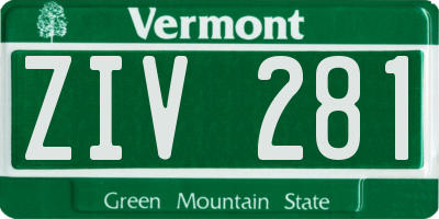 VT license plate ZIV281
